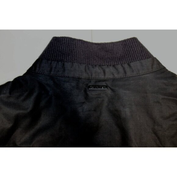 Mens Calvin Klein Casual Full Zip Bomber Jacket Coat XL Black Pockets - Picture 4 of 9